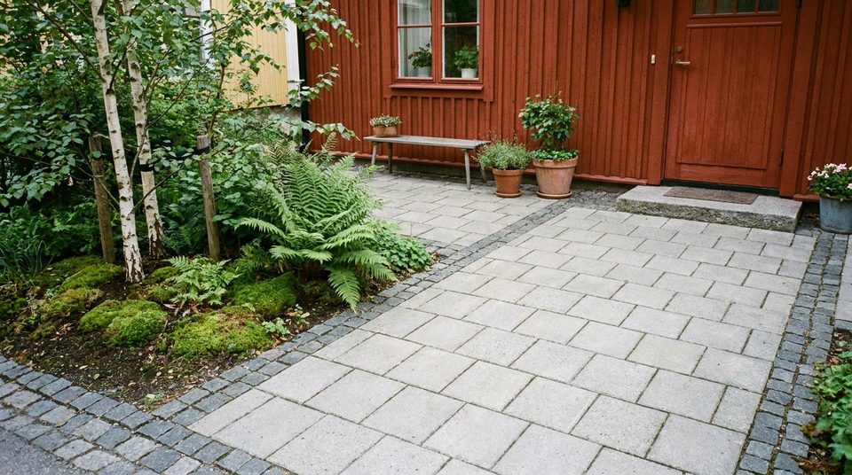 Marksten vid entré