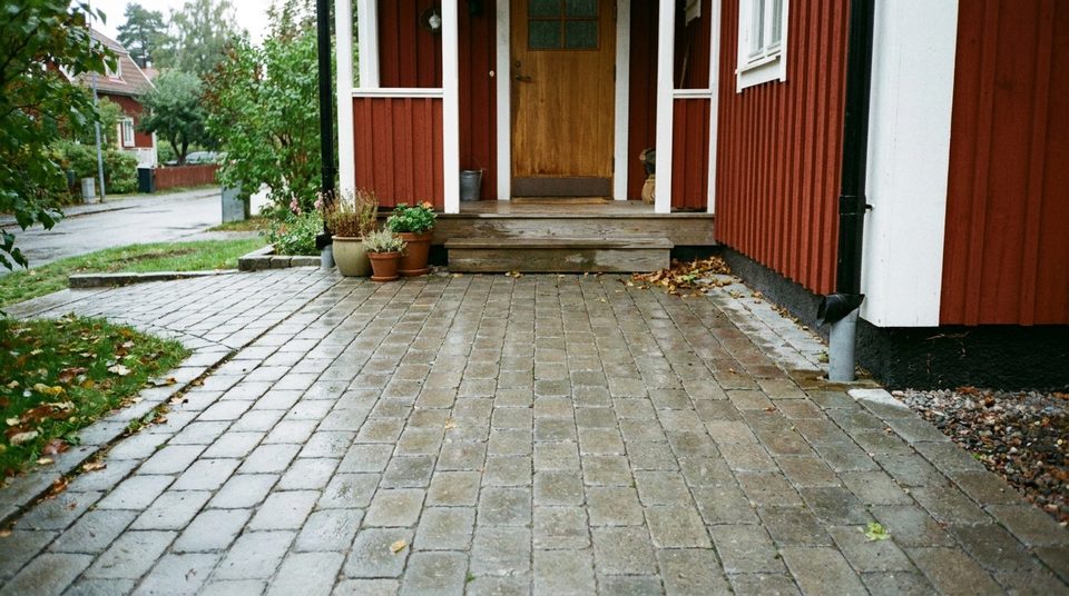 Marksten vid entré