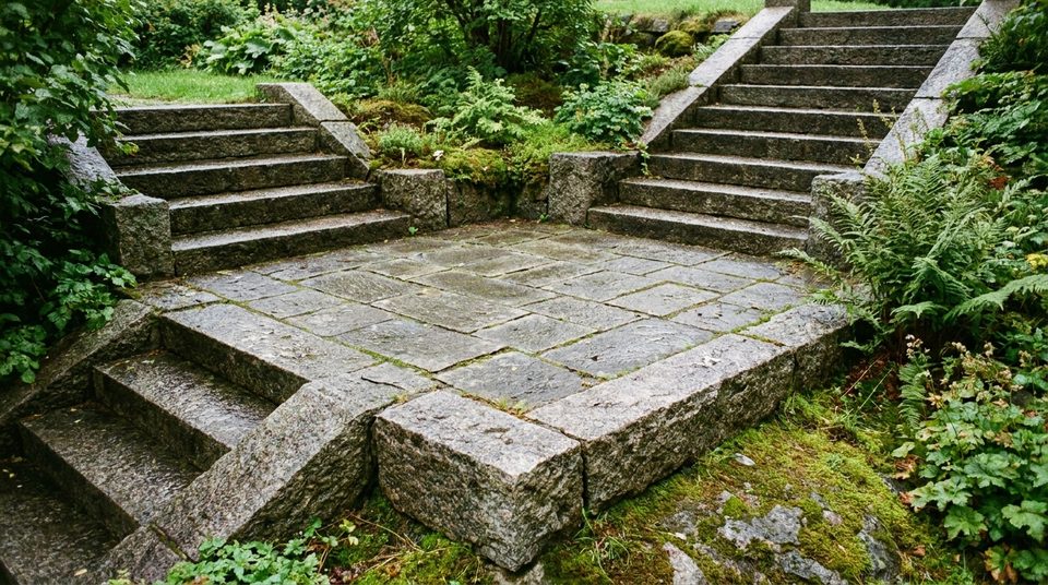 Trappavsats i marksten