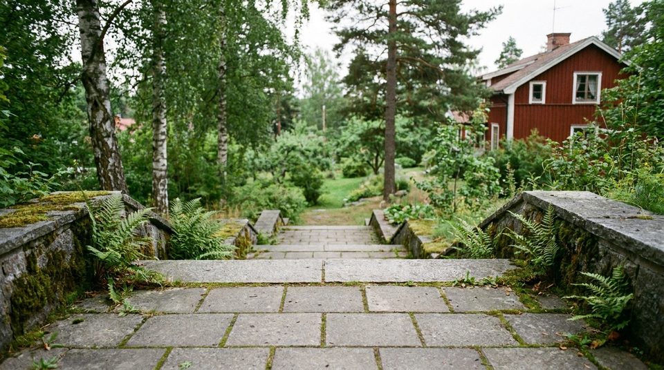 Trappavsats i marksten